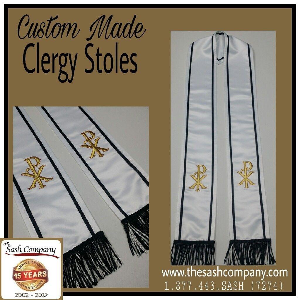 Minister Clergy Wear Custom Made Stoles with Christ Name